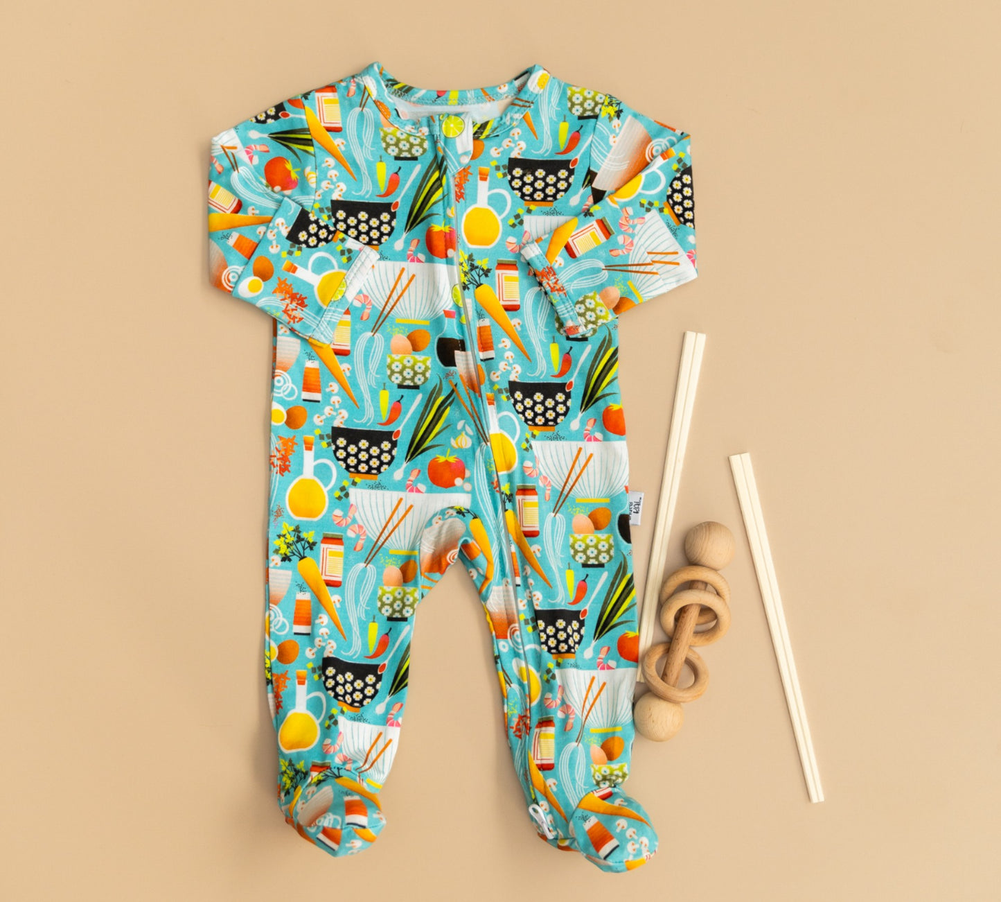 Naptime N' Noodles StretchLuxe Zip Footie