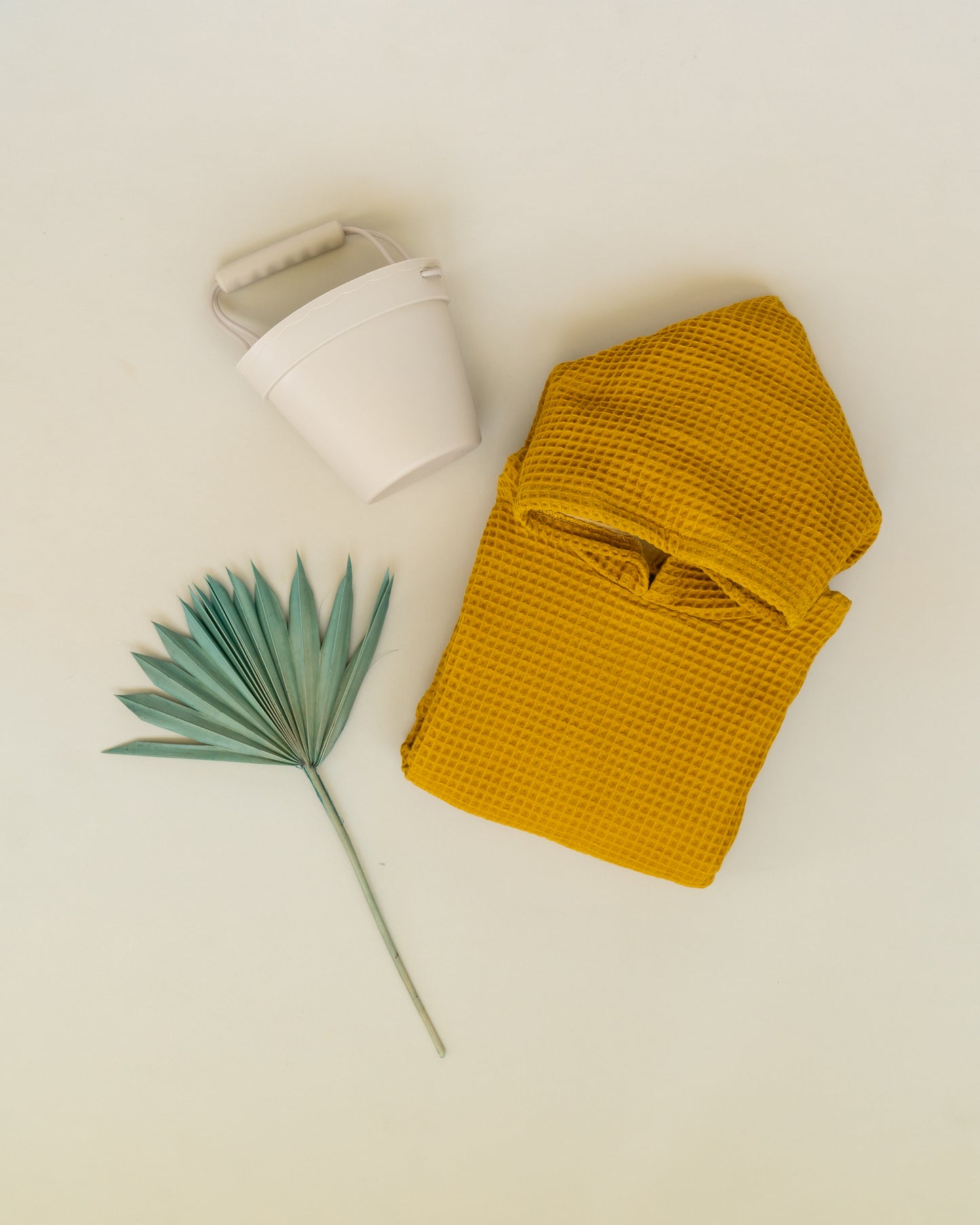 Hooded Poncho Towel in Mustard Seed