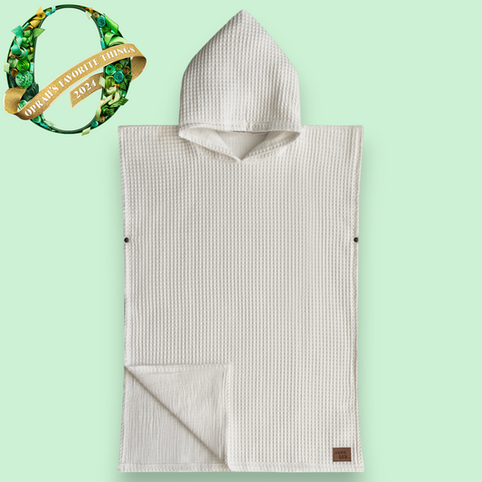 Hooded Poncho Towel in Lily White