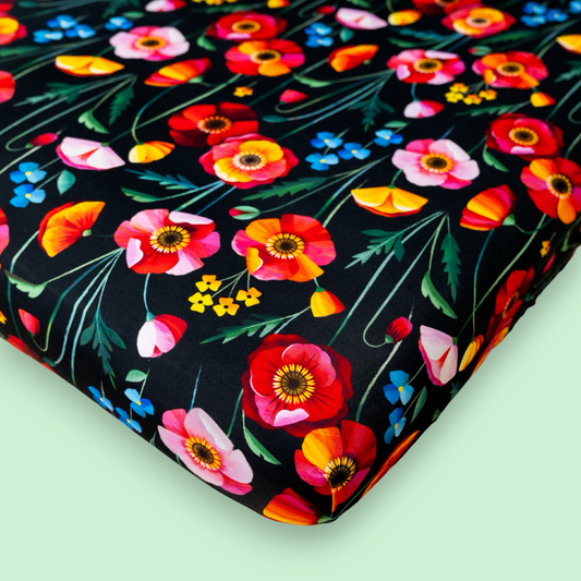 Pretty Poppies StretchLuxe Fitted Crib Sheet (Single)