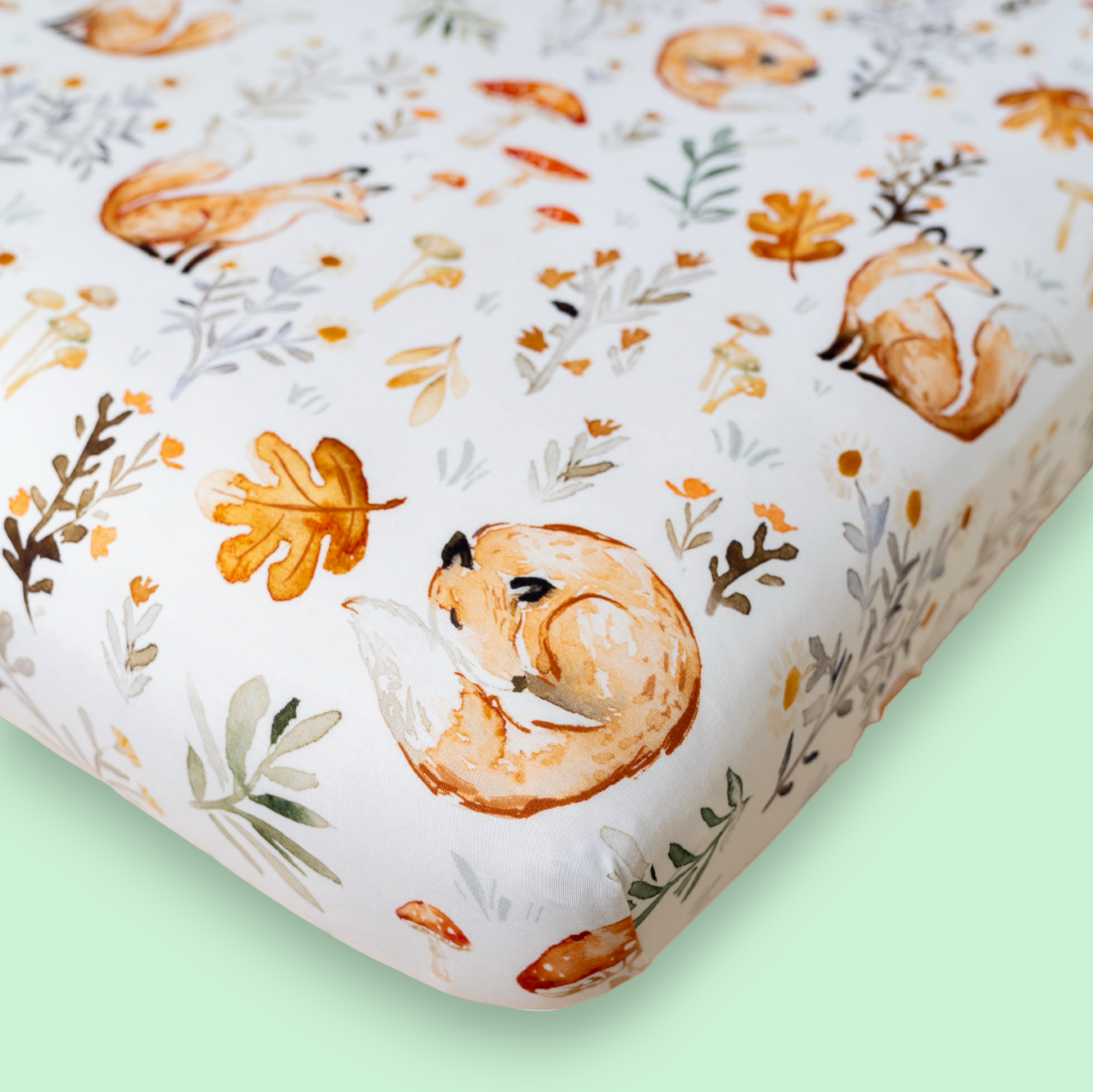 Woodland Foxes StretchLuxe Fitted Crib Sheet (Single)